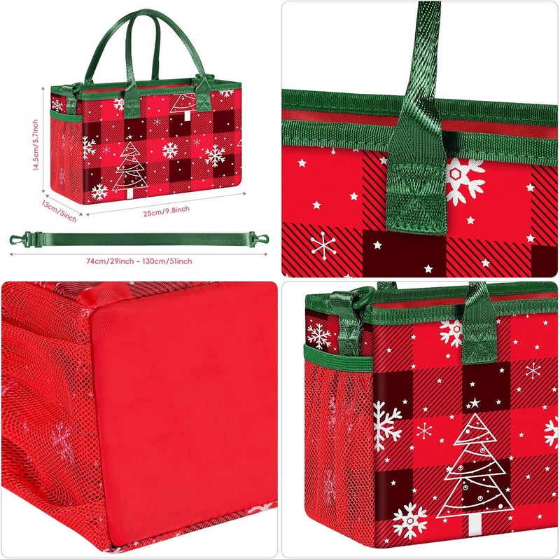 DOOHALO Small Merry Christmas Gift Carry Storage Tote Case with Handle Crossbody Reusable Presents Fabric Packing Bag - Image 5